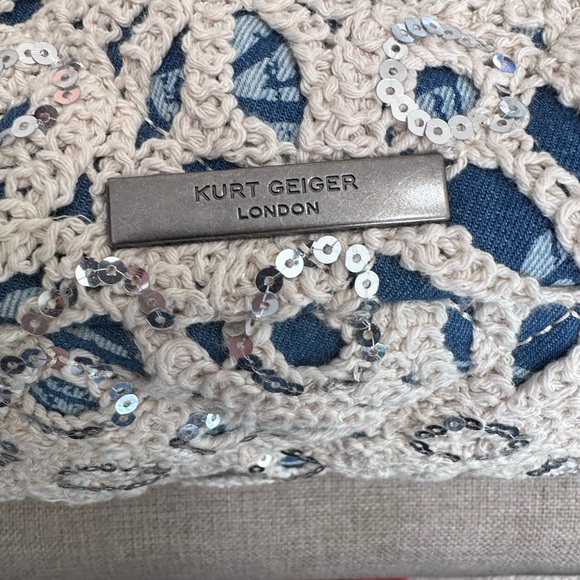 Kurt Geiger Blue & White Lace shoulder bag- with dust bag - Picture 15 of 16